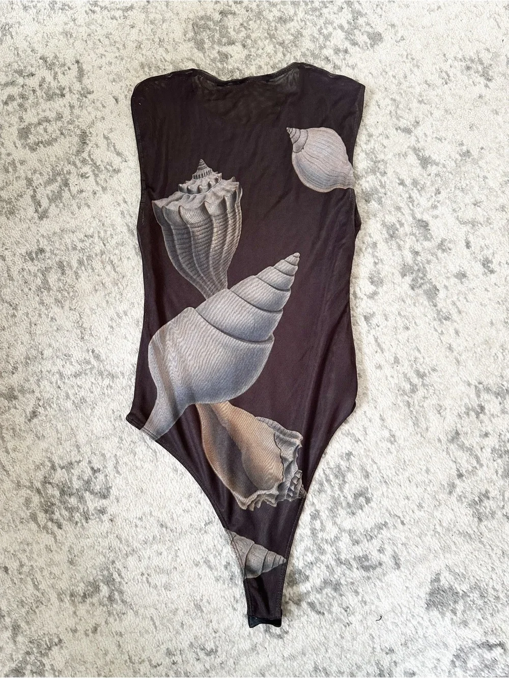 ⭐️3/$30⭐️ (bundle deal) ZARA Seashell Mesh Bodysuit XS - Picture 4 of 5